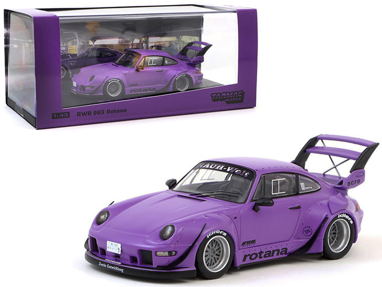 Porsche RWB 993 Rotana Purple "RAUH-Welt BEGRIFF" 1/43 Diecast Model Car by Tarmac Works