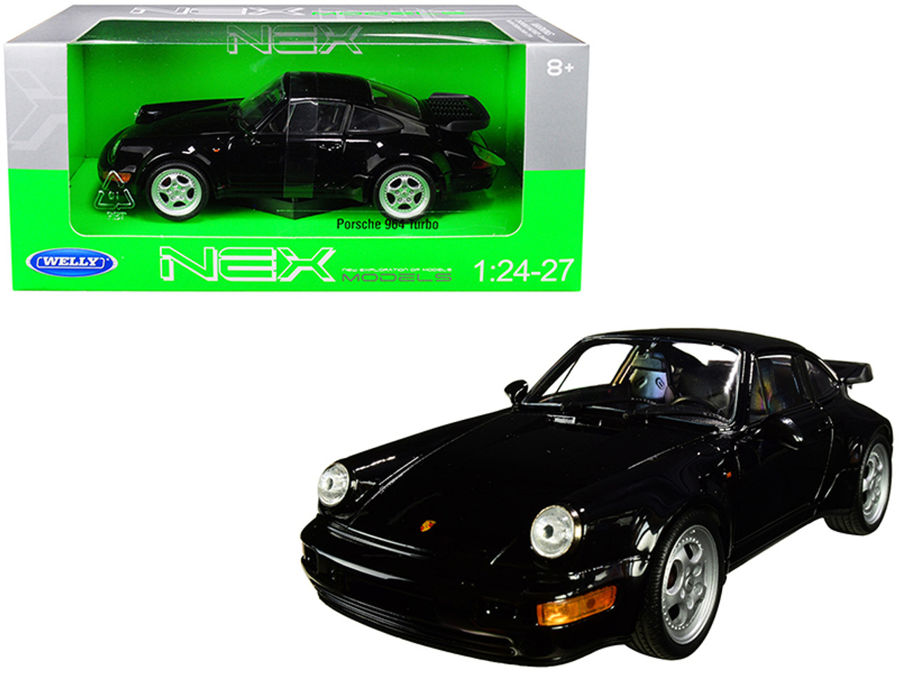 Porsche 964 Turbo Black 1/24-1/27 Diecast Model Car by Welly