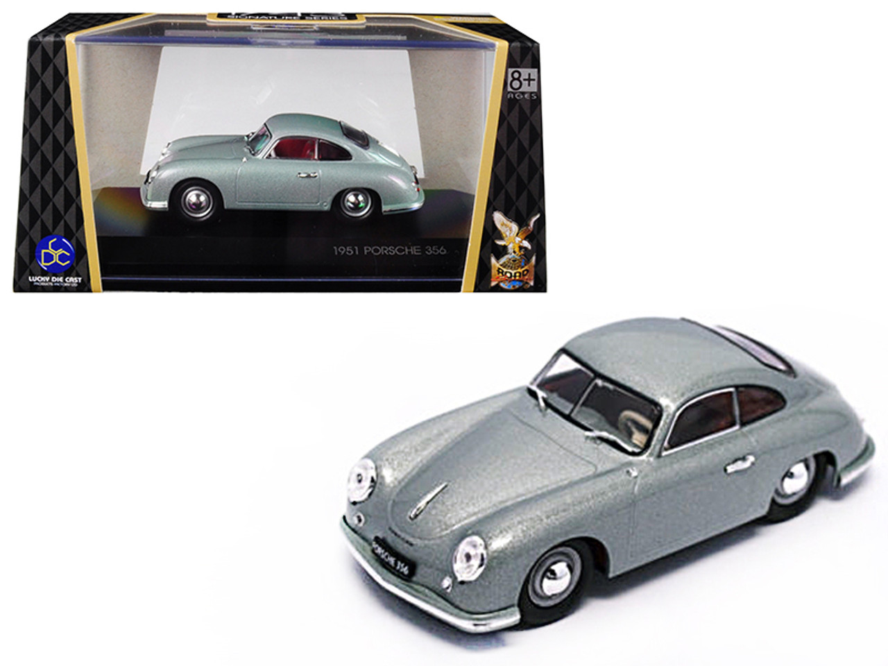 1951 Porsche 356 Coupe Silver 1/43 Diecast Model Car by Road Signature