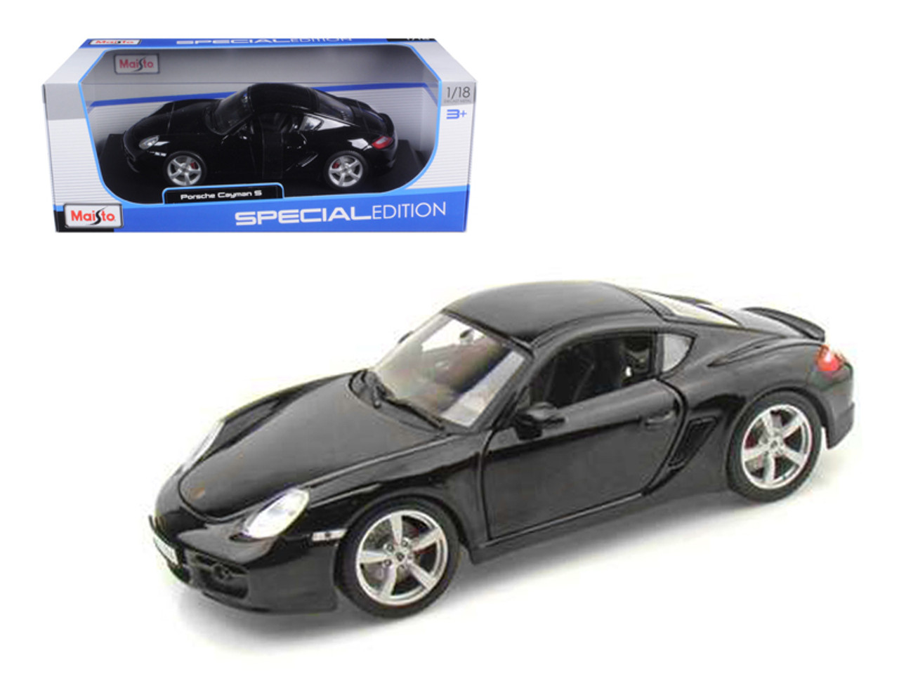 Porsche Cayman S Black 1/18 Diecast Model Car by Maisto