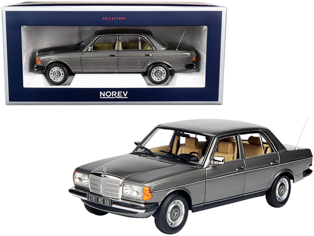 1/18 Norev 1982 Mercedes Benz 200 Anthracite Gray Metallic Diecast 