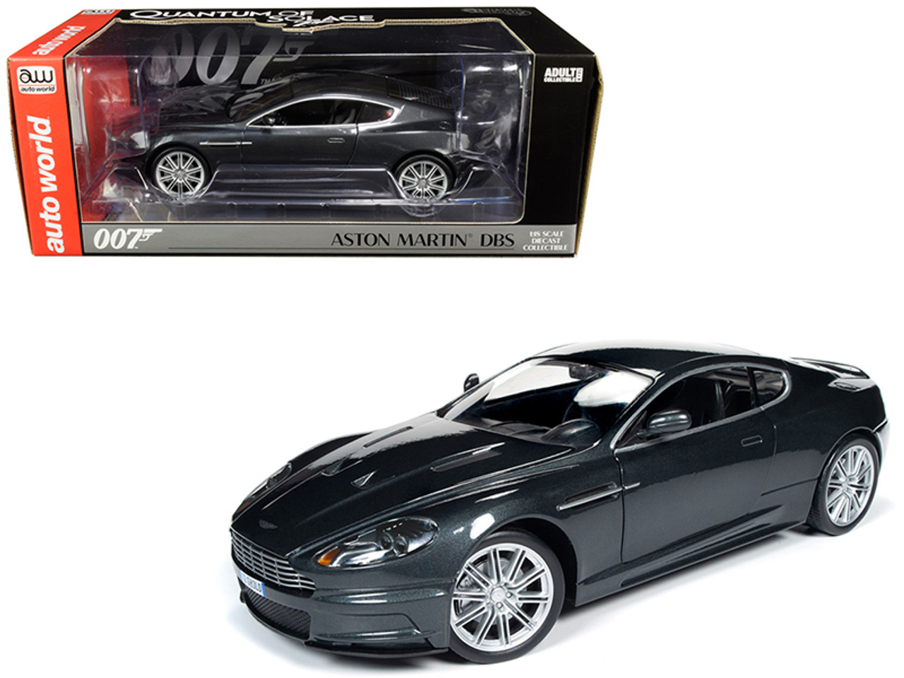 1/18 Auto World Aston Martin DBS Quantum (Silver Dark Gray Metallic) (James Bond 007) "Quantum of Solace" (2008) Movie Diecast Car Model