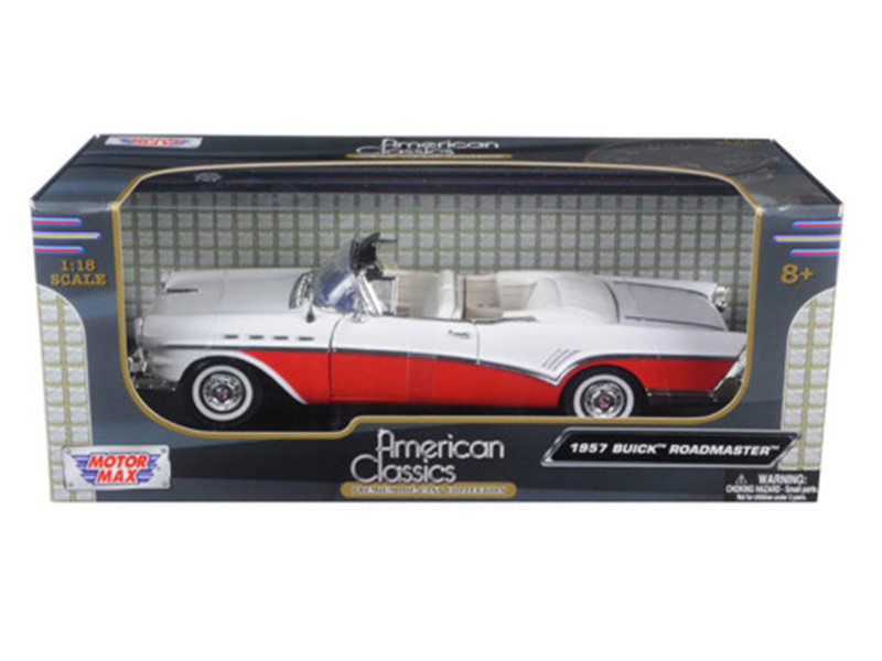 1957 Buick Roadmaster Convertible Red 1/18 Diecast Model Car by Motormax