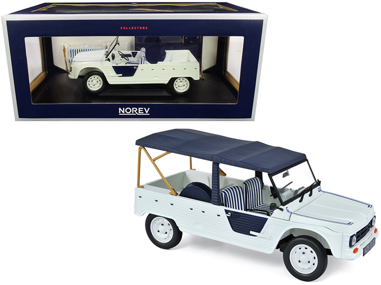 1983 Citroen Mehari "Azur" Bluish White with Dark Blue Top 1/18 Diecast Model Car by Norev