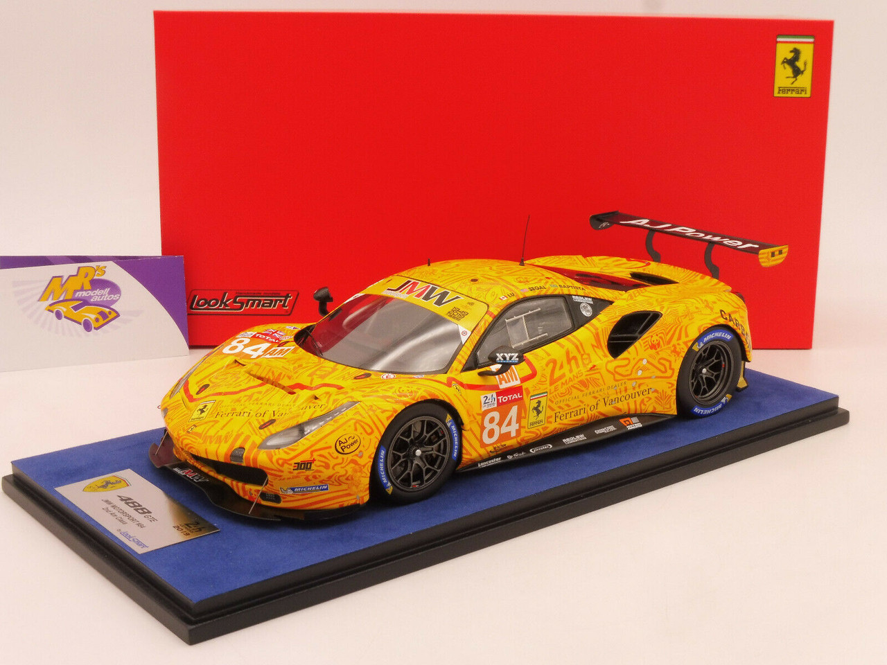 1/18 Ferrari 488 GTE No.84 2nd LMGTE Am class 24H Le Mans 2019 JMW Motorsport J. Segal - R. Baptista - W. Lu Car Model