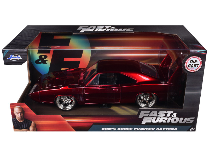 1969 Dodge Charger Daytona Red "Fast & Furious 7" Movie 1/24 Diecast Model Car by Jada