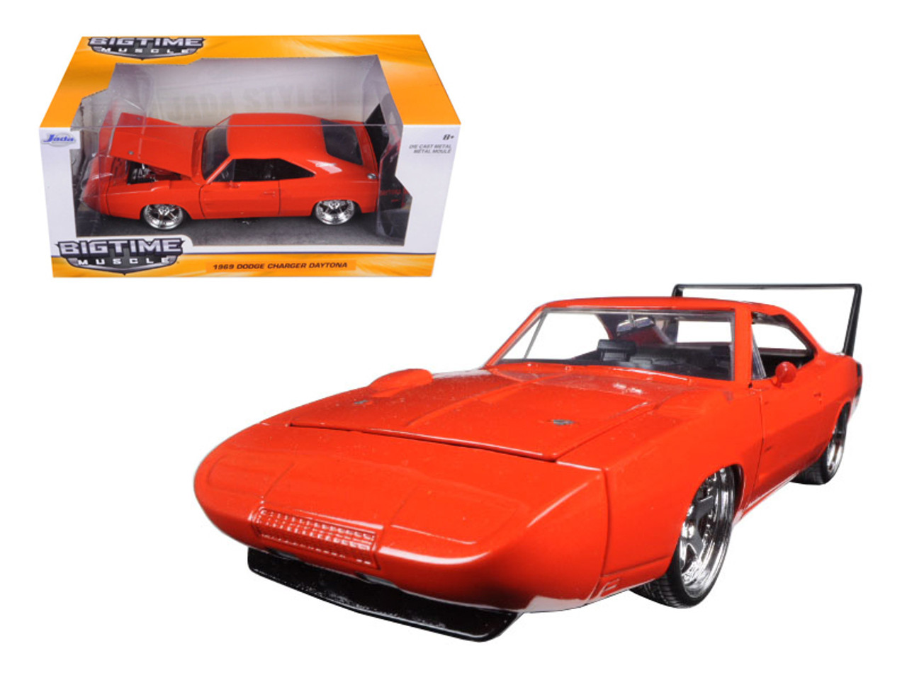 1969 Dodge Charger Daytona Orange 1/24 Diecast Model Car by