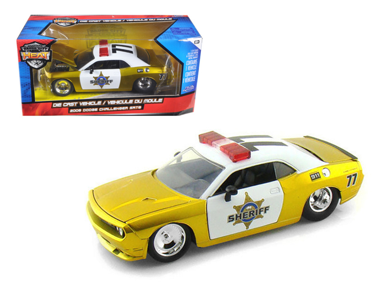 2008 Dodge Challenger SRT8 Sheriff Gold 1/24 Diecast Car Model by Jada