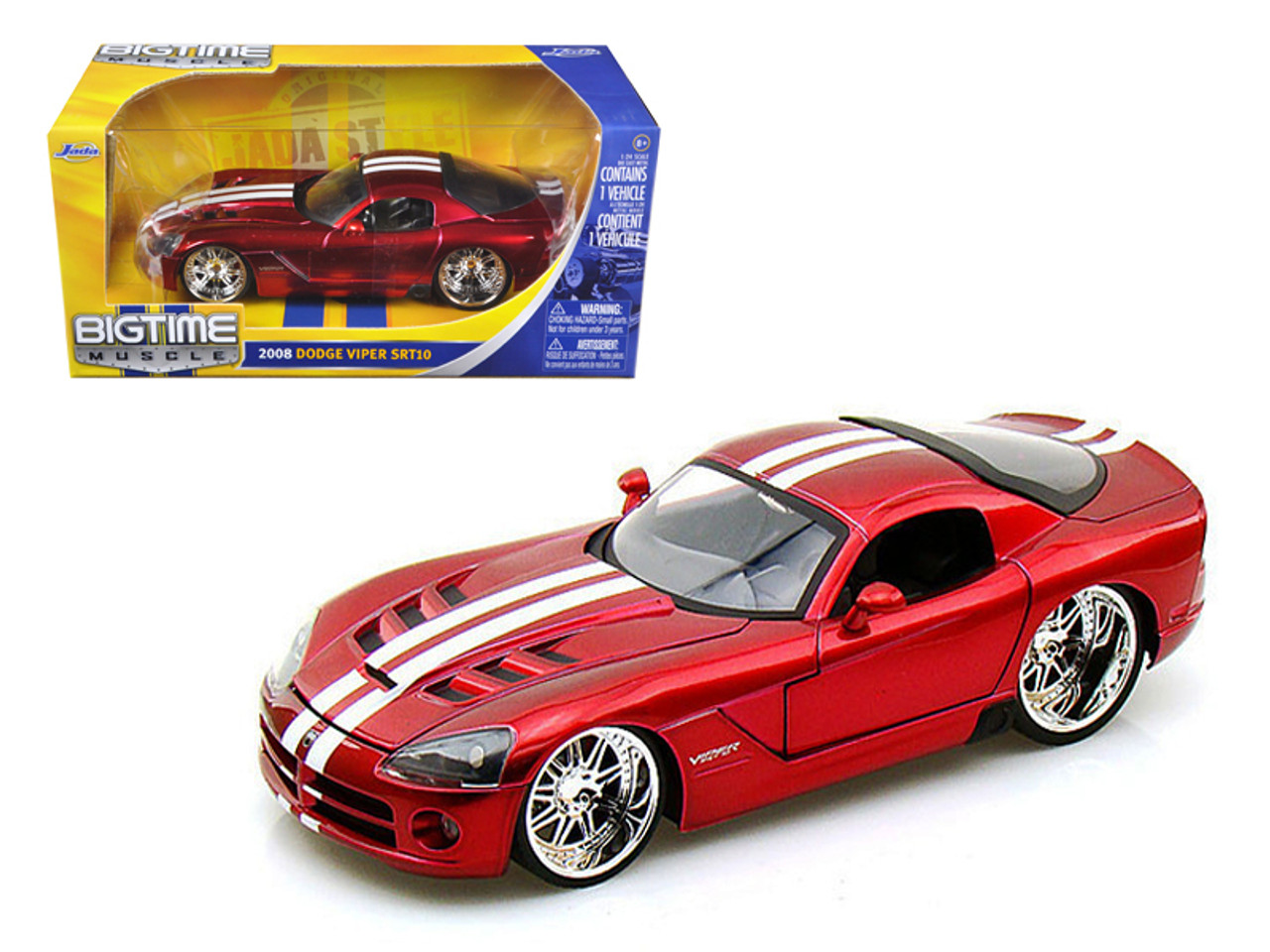 2008 Dodge Viper SRT10 Metallic Red 1/24 Diecast Model Car by Jada