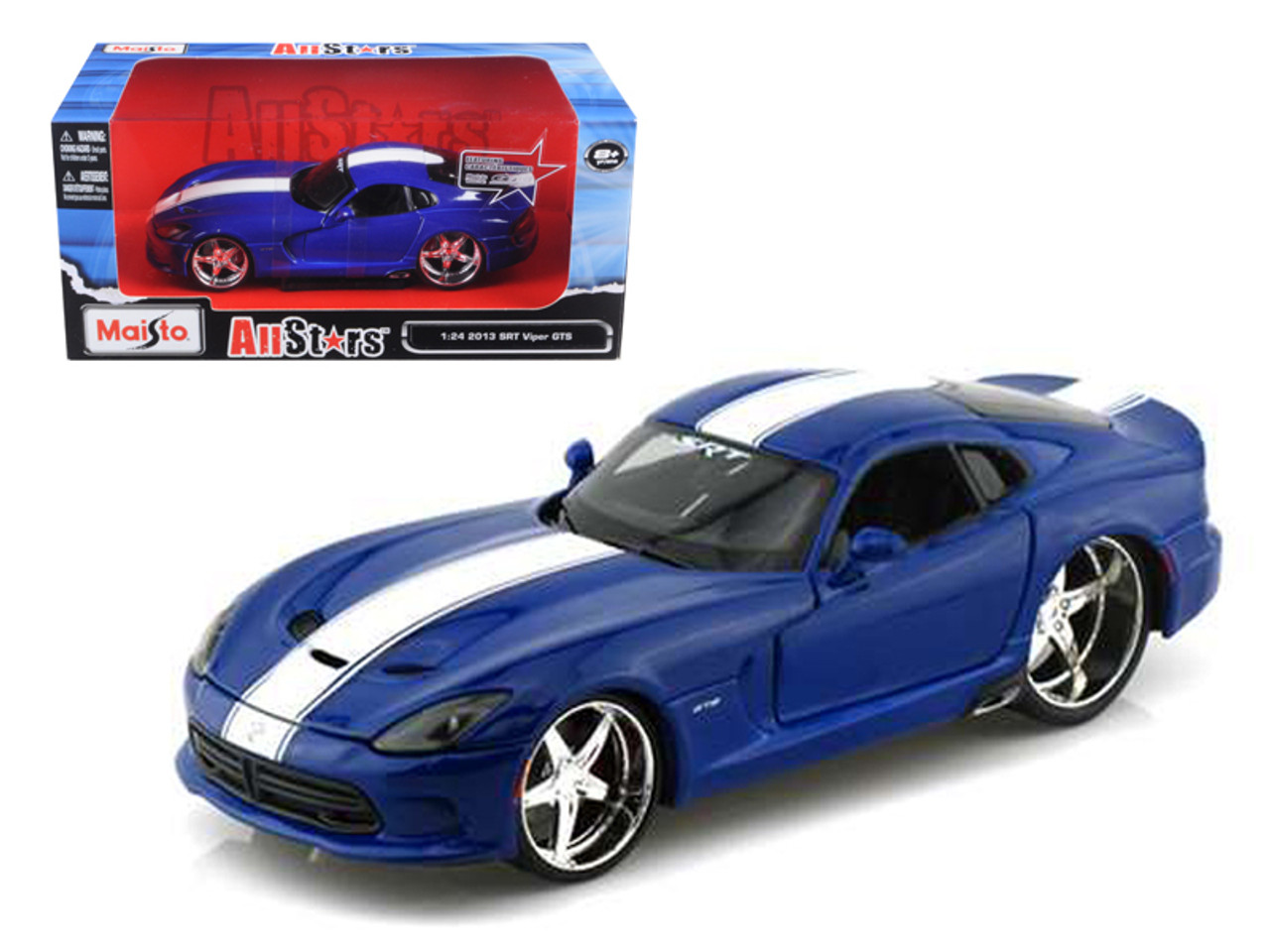 2013 Dodge Viper GTS SRT Blue Custom 1/24 Diecast Model Car by Maisto