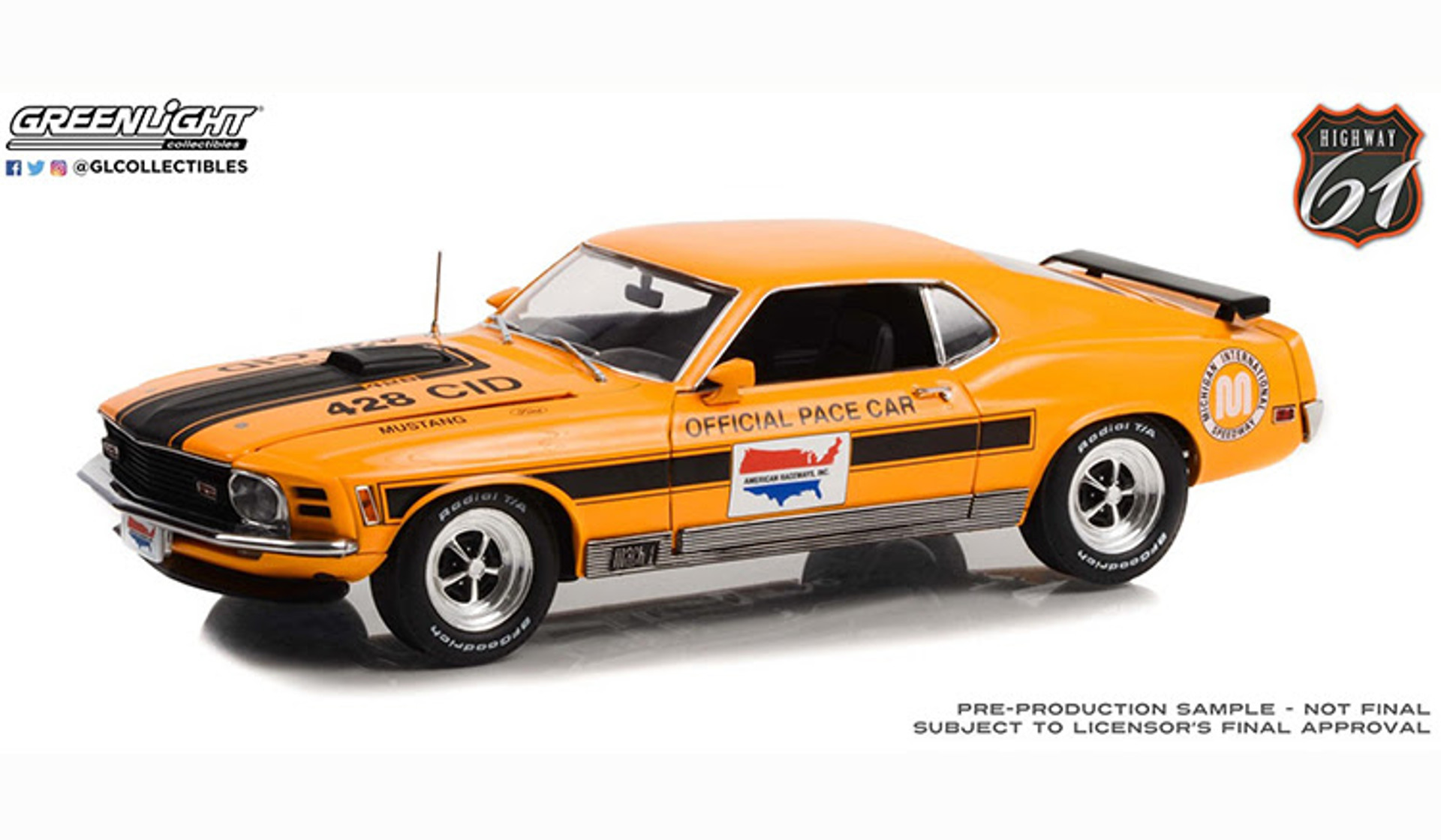 1/18 1970 Ford Mustang Mach 1 Michigan International Speed Way Official ...