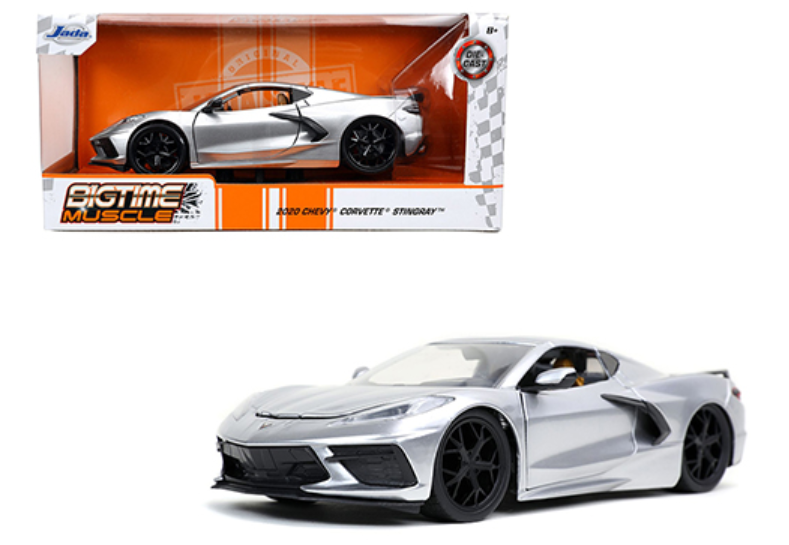 1/24 Big Time muscle 2020 Chevy Corvette C8 Stingray Candy Silver