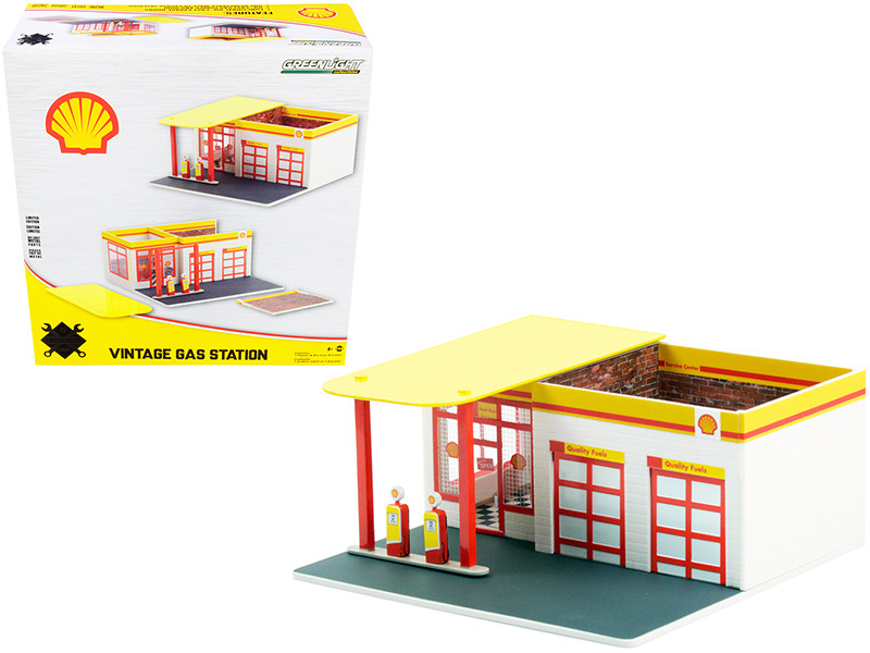 Vintage Gas Station Diorama "Shell Oil 2" Service Station "Mechanic's