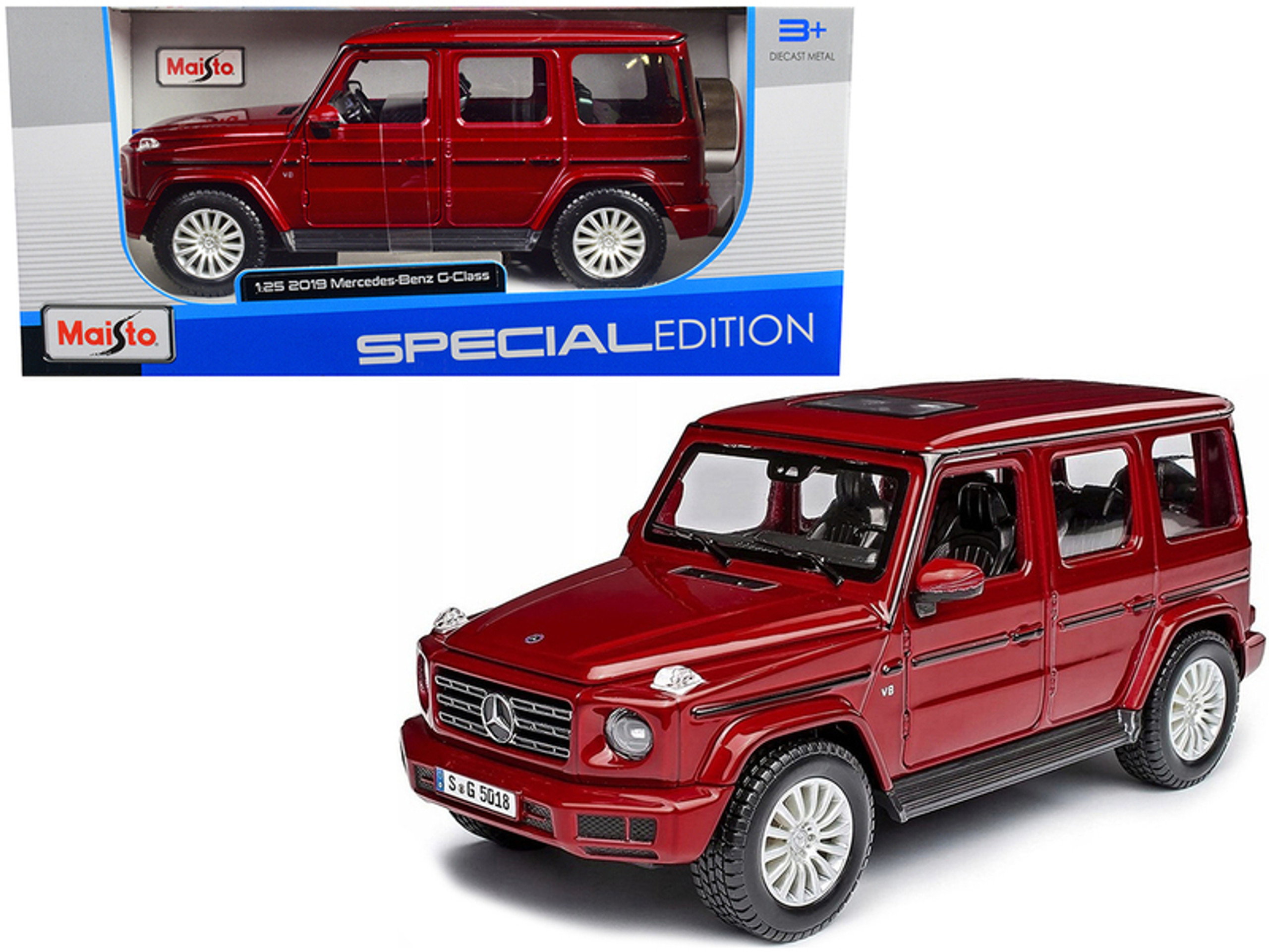 1/24 Maisto 2019 Mercedes Benz GClass with Sunroof (Red Metallic