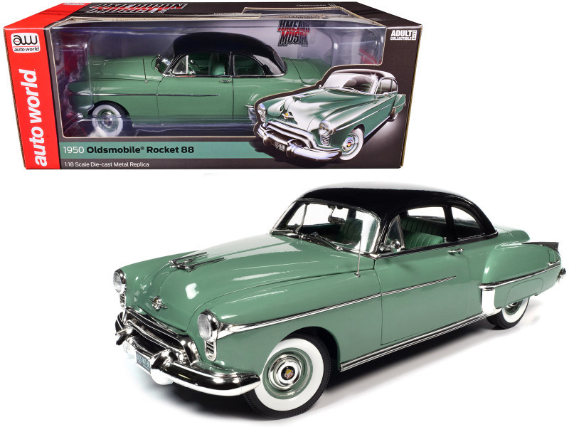 1/18 Auto World 1950 Oldsmobile Rocket 88 Alder (Green with Black Top