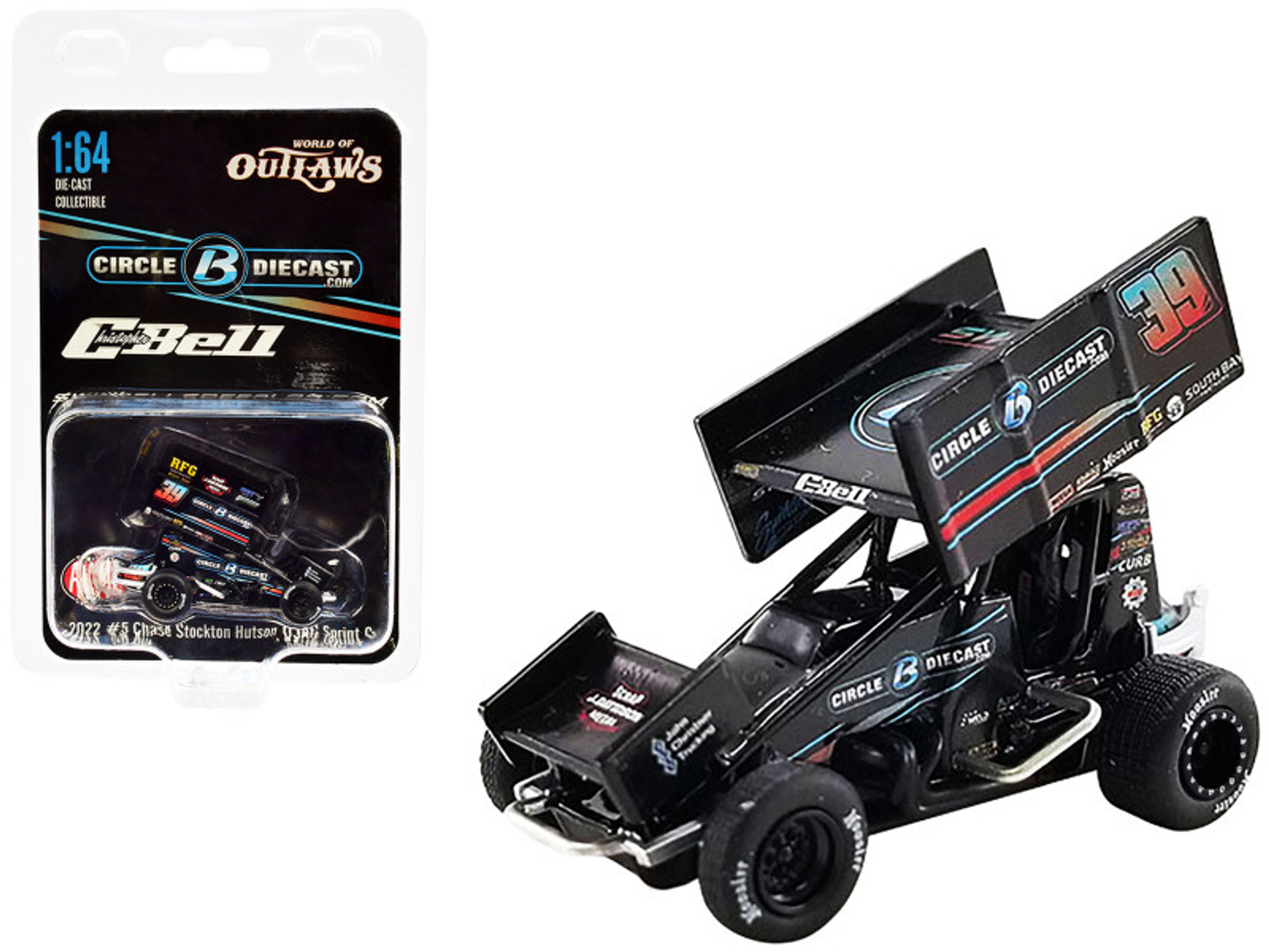 Winged Sprint Car 39 Christopher Bell "Circle B Diecast" Swindell