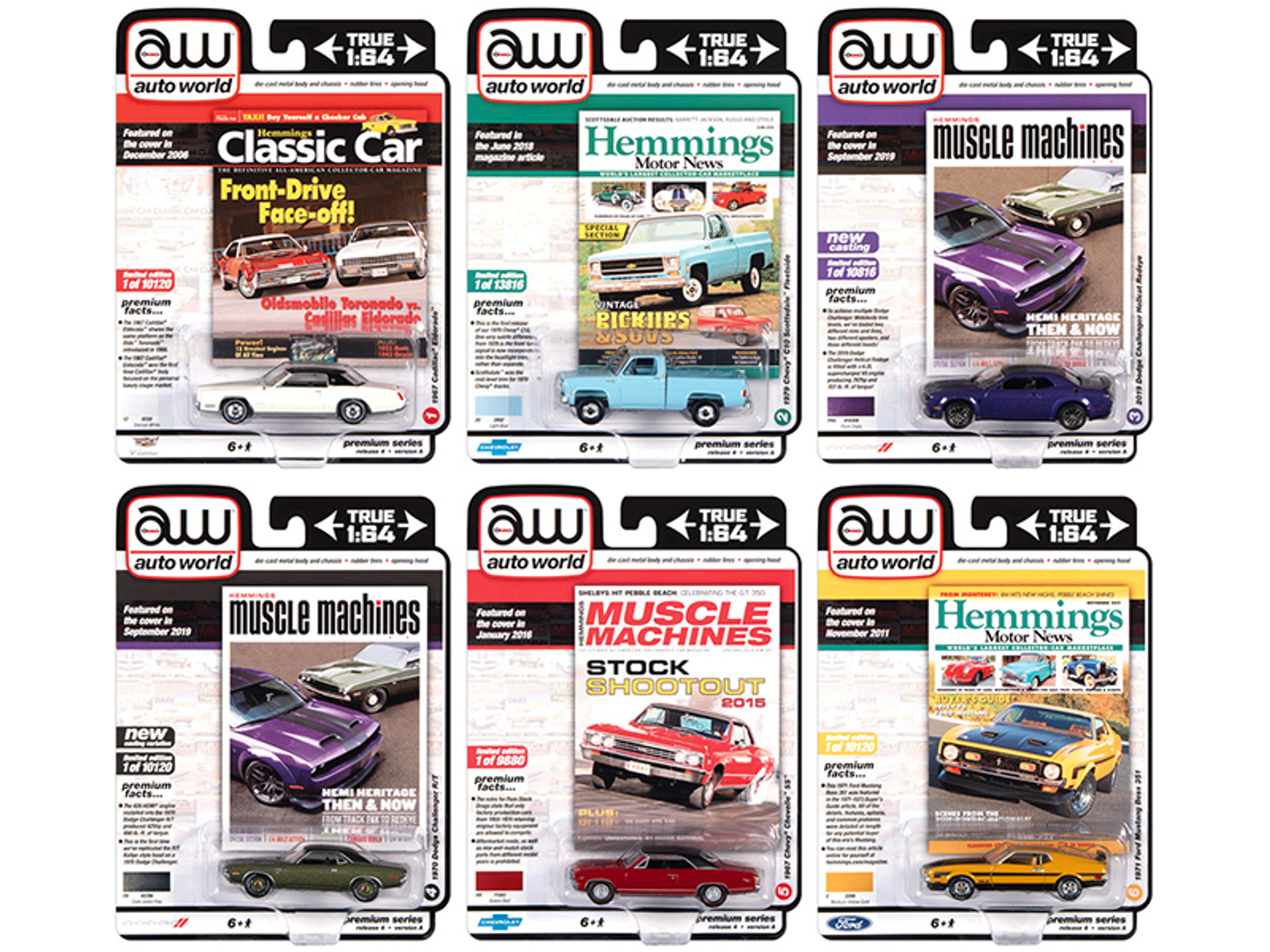 Autoworld Premium 2020 Set A of 6 pieces Release 4 1/64 Diecast Model