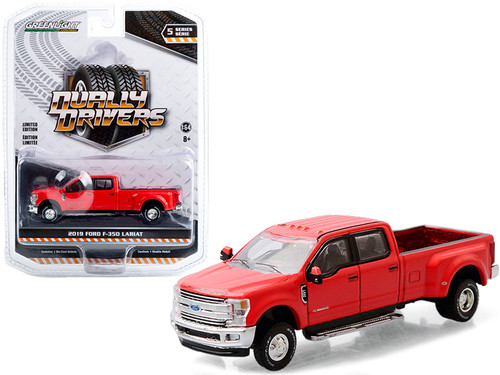2019 Ford F-350 Lariat Dually Pickup Truck Race Red "Dually Drivers" Series 5 1/64 Diecast Model Car by Greenlight