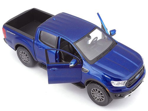 2019 Ford Ranger Lariat Sport Pickup Truck Dark Blue Metallic 1/27 Diecast Model Car by Maisto