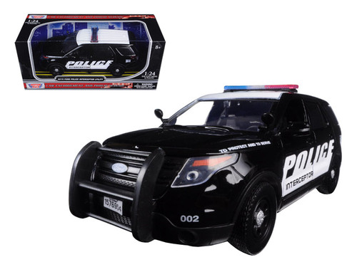 2015 Ford Interceptor Police Car Black and White 1/24 Diecast