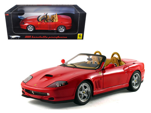 1/18 Hot Wheels Ferrari 550 Barchetta Pininfarina Red Elite Edition Diecast Car Model
