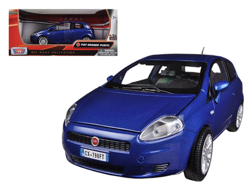 Fiat Grande Punto Blue 1/24 Diecast Car Model by Motormax