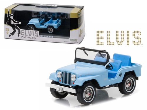 1963 Jeep CJ5 Sierra Blue Elvis Presley (1935-1977) 1/43 Diecast Model Car by Greenlight