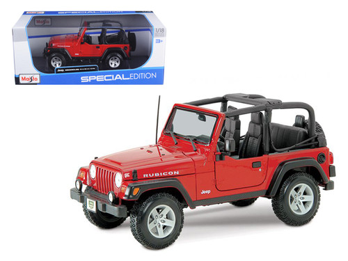 1/18 Maisto Jeep Wrangler Rubicon (Red) Diecast Car Model