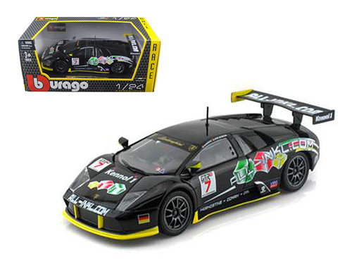 Lamborghini Murcielago FIA GT #7 Black 1/24 Diecast Car Model by Bburago