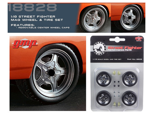 Wheel and Tire Set of 4 from 1970 Plymouth Road Runner "The Hammer" Furious 7 Movie 1/18 by GMP