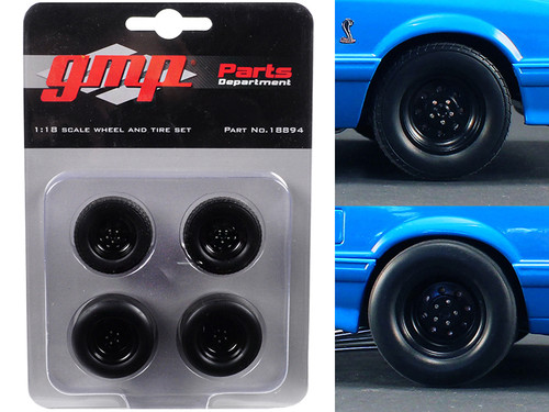 Wheels and Tires Set of 4 from 1993 Ford Mustang Cobra 1320 Drag Kings "King Snake" 1/18 by GMP