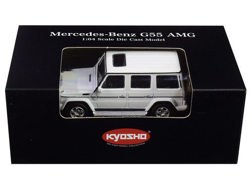 Mercedes Benz G55 AMG White 1/64 Diecast Model Car by Kyosho