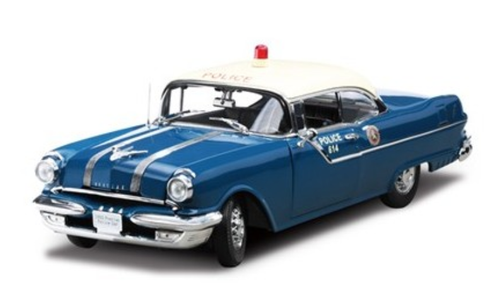 1/18 Sunstar PLATINUM 1955 PONTIAC STAR CHIEF POLICE Diecast Car Model