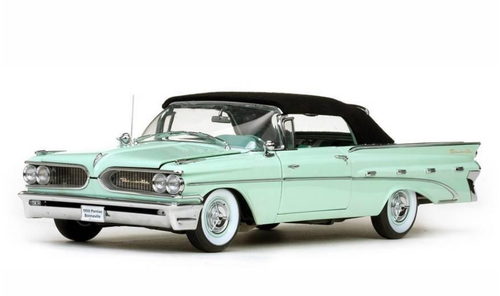 1/18 Sunstar PLATINUM 1959 PONTIAC BONNEVILLE CLOSED CONVERTIBLE Diecast Car Model