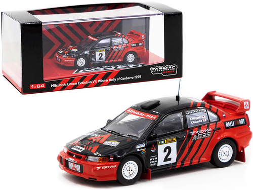 Mitsubishi Lancer Evolution VI #2 Y. Kataoka - S. Hayashi "Advan" Winner Rally of Canberra (1999) 1/64 Diecast Model Car by Tarmac Works