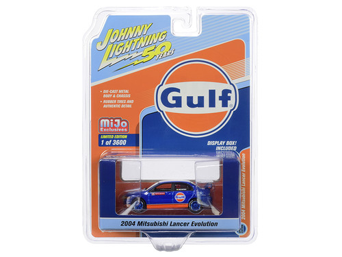 2004 Mitsubishi Lancer Evolution #63 McCartney "Gulf Oil" Dark Blue "Johnny Lightning 50th Anniversary" Limited Edition to 3600 pieces Worldwide 1/64 Diecast Model Car by Johnny Lightning