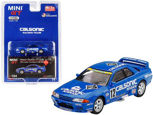 Nissan Skyline GT-R (R32) Gr. A RHD (Right Hand Drive) #12 "Calsonic" Japan Touring Car Championship JTCC (1993) Limited Edition to 2400 pieces Worldwide 1/64 Diecast Model Car by True Scale Miniatures