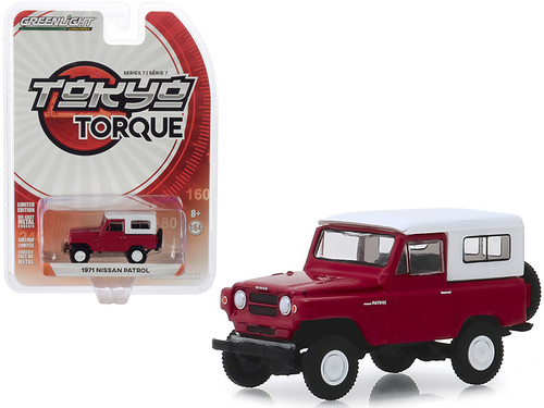 1971 Nissan Patrol Red with White Top "Tokyo Torque" Series 7 1/64 Diecast Model Car by Greenlight