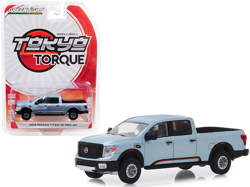 2018 Nissan Titan XD Pro-4X Pickup Truck Warrior Concept Truck Tribute Metallic Blue Steel "Tokyo Torque" Series 6 1/64 Diecast Model Car by Greenlight