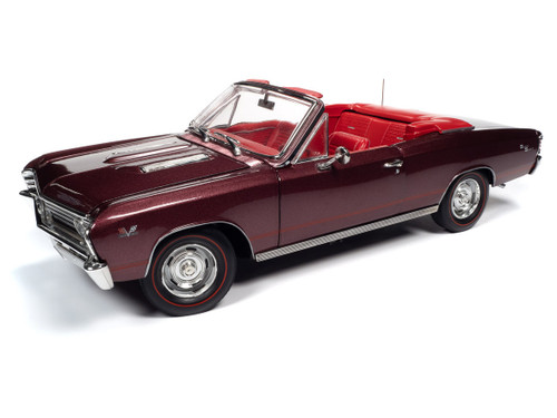 1/18 American Muscle 1967 Chevrolet Chevelle SS Convertible MCACN Maroon Diecast Car Model