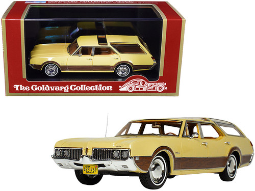 1969 Oldsmobile Vista Cruiser with Roof Rack Safron Yellow with Wood Paneling Limited Edition to 230 pieces Worldwide 1/43 Model Car by Goldvarg Collection