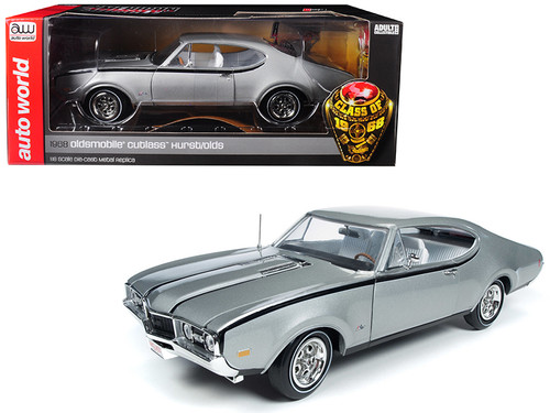 1968 Oldsmobile Cutlass Hurst/Olds Silver "Class of 68" 50th Anniversary Limited Edition to 1002 pieces Worldwide 1/18 Diecast Model Car by Autoworld