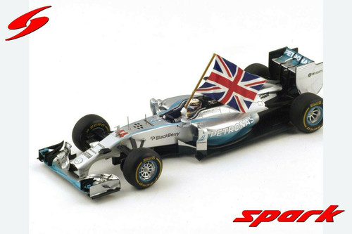 1/18 Mercedes F1 W05 Hybrid n.44 Winner Abu Dhabi GP 2014 - Lewis Hamilton.. FIA F1 2014 World Champion Edition (with Flag) model car by Spark