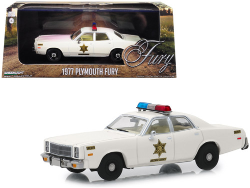 1977 Plymouth Fury Cream "Hazzard County Sheriff" 1/43 Diecast Model Car by Greenlight