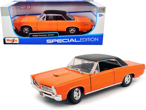 1/18 Maisto 1965 Pontiac GTO Hurst (Orange with Black Top and