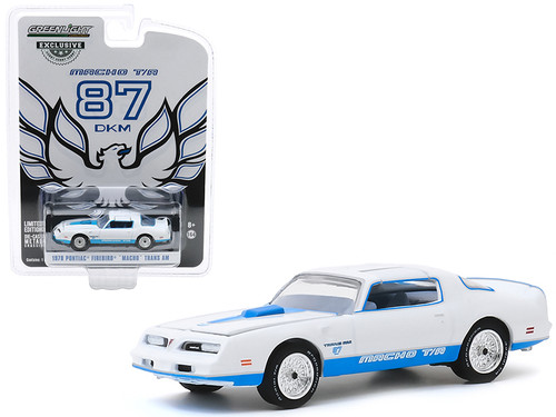 1978 Pontiac Firebird "Macho" Trans Am #87 by Mecham Design White with Blue Stripes "Hobby Exclusive" 1/64 Diecast Model Car by Greenlight