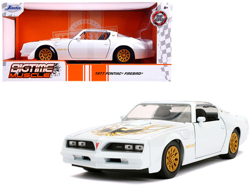 1977 Pontiac Firebird Trans Am Pearl White with Gold Wheels "Bigtime Muscle" 1/24 Diecast Model Car by Jada