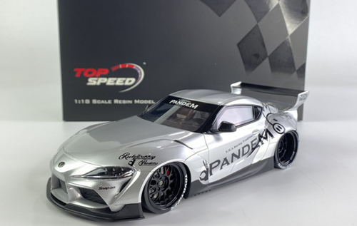 1/18 Top Speed Pandem Rocket Bunny Toyota GR Supra V1.0 (Silver) Resin Car Model