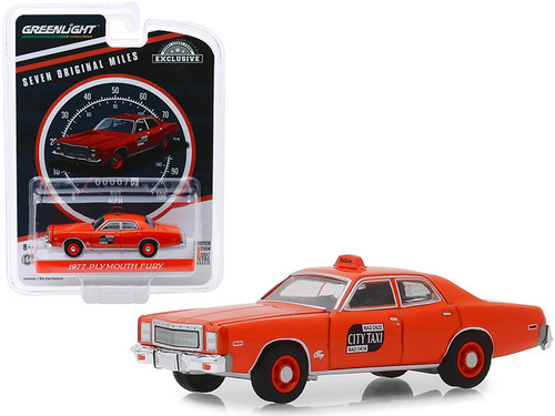 1977 Plymouth Fury "NYC Taxi" New York City "Seven Original Miles on Odometer" "Hobby Exclusive" 1/64 Diecast Model Car by Greenlight