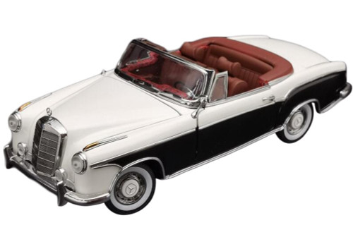 1/18 1958 MERCEDES-BENZ 220SE OPEN CONVERTIBLE -Ivory/Black - Ivory / Black Diecast Car Model